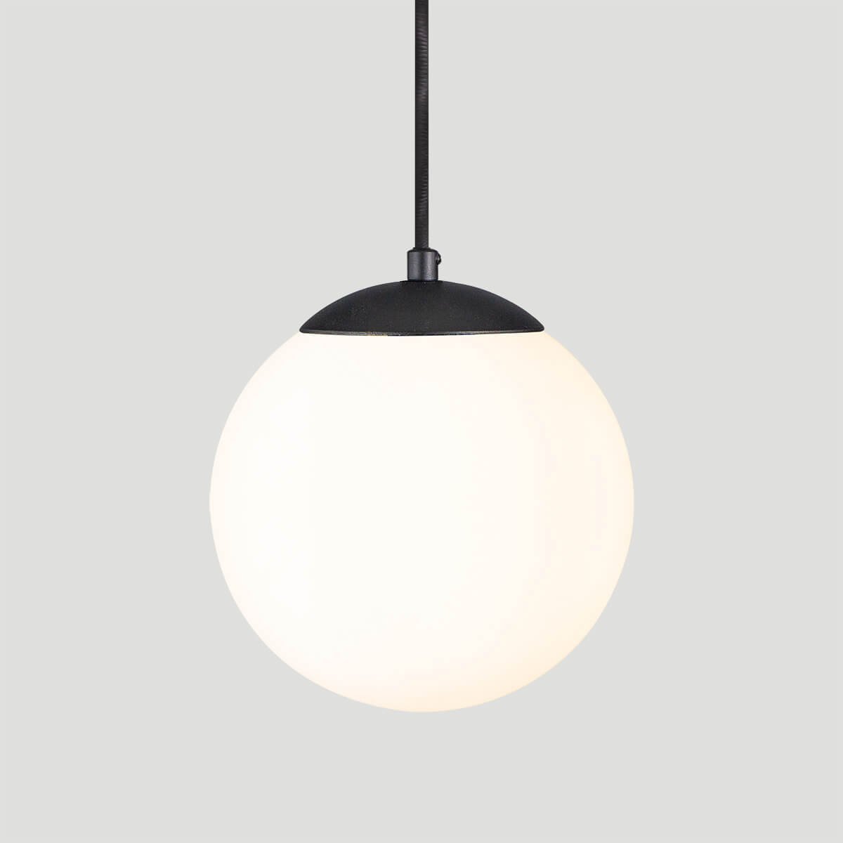 Pendente Globo Esfera de Vidro Branco Fosco 20cm - Preto - 5