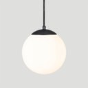 Ver imagem 4 de Pendente Globo Esfera de Vidro Branco Fosco 20cm - Preto