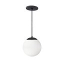 Ver imagem 1 de Pendente Globo Esfera de Vidro Branco Fosco 20cm - Preto