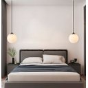 Ver imagem 5 de Pendente Globo Esfera de Vidro Branco Fosco 20cm - Preto