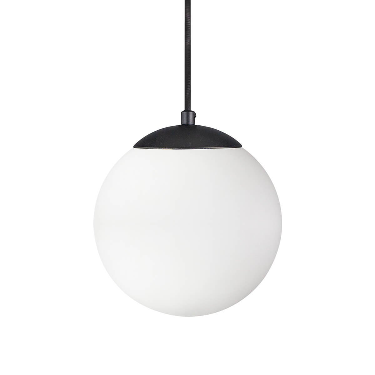 Pendente Globo Esfera de Vidro Branco Fosco 20cm - Preto - 4