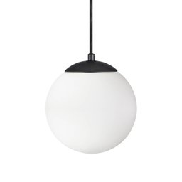 Pendente Globo Esfera de Vidro Branco Fosco 20cm - Preto - 3
