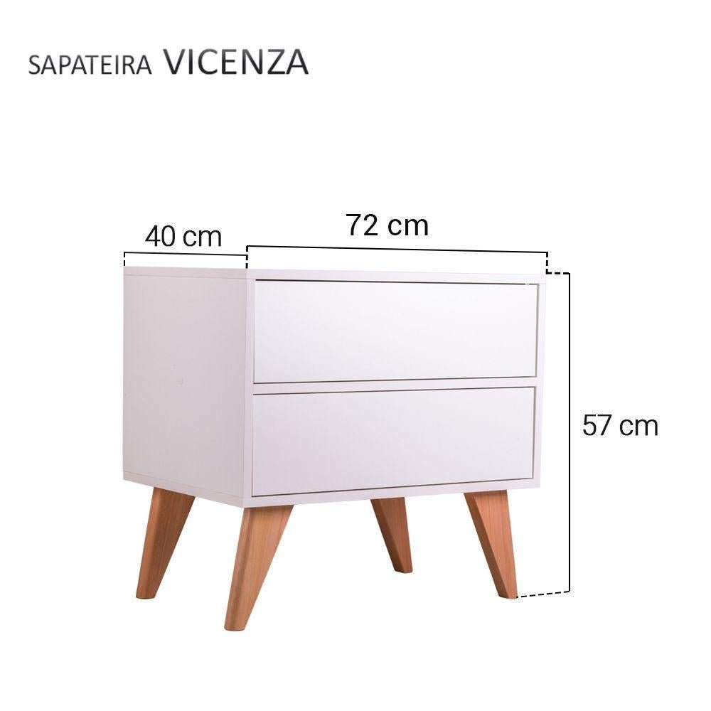 Sapateira Vicenza Branco 72 x 40cm - 4