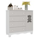 Ver imagem 2 de Cômoda Infantil 95cm 1 Porta com Vidro e 4 Gavetas Ternura Multimóveis Mp4479 Branco/off White