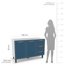Ver imagem 2 de Balcão para Pia 120cm 2 Portas 3 Gavetas Amara Branco Azul Politorno Móveis