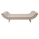 Ver imagem 4 de Puff Recamier Cisne 1,60cm para Quarto em Linho Rústico Bege - Larbelle