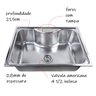 Cuba Inox Gourmet Fabrinox 65cm polida e dosador - 2