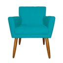 Ver imagem 1 de Poltrona Camila Estofada para Sala de Espera - Suede - Sv Decor:azul Turquesa