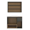 Ver imagem 4 de Conjunto Gabinete de Banheiro 80cm Mel Grafite Vitória com Espelheira e Cuba Mdp Faema