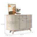 Ver imagem 2 de Conjunto Sala Buffet e Cristaleira Cromo 7 Portas 5 Prateleiras MDP Off White Casah