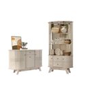 Ver imagem 5 de Conjunto Sala Buffet e Cristaleira Cromo 7 Portas 5 Prateleiras MDP Off White Casah
