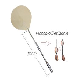 Pá De Pizza Para Forno A Lenha Em Madeira E Kit Limpeza - 5