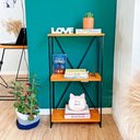 Ver imagem 1 de Aparador Industrial Slim de Ferro e Madeira Carvalho e Preto