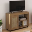 Ver imagem 7 de Rack para Tv 42 Pol 1p 91 Cm com Rodízios Carvalho Arly