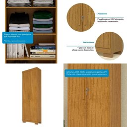 Armário Multiuso 2 Portas com Chaves Iris Acp Móveis Cinamomo - 4