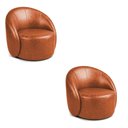 Ver imagem 2 de Poltrona Decorativa Orgânica Giratória Kit 2 Lua Sintético Pu D03 - D’Rossi