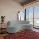 Ver imagem 4 de Sofá Curvo 3 Lugares Amsterdã 200cm Bouclé - Doce Sonho Móveis Cinza