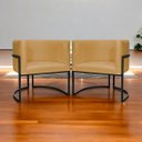 Ver imagem 2 de Kit 2 Poltronas Luna Decorativa Suede Cores Base Ferro Preto