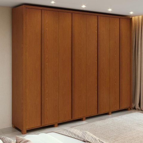 Guarda-roupa Casal 100% Mdf 8 Portas Easy Glow com Pés Frassino