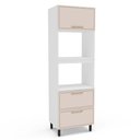 Ver imagem 4 de Paneleiro Torre Quente 70cm 2 Portas Basculantes 1 Gaveta Amara Branco Creme Politorno Móveis