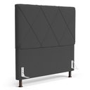 Ver imagem 1 de Cabeceira Cama Box Casal Queen Size Mel 160cm com Frame Veludo Cinza Escuro - Desk Design
