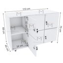 Ver imagem 2 de ARMÁRIO ESCANINHO 6 PORTAS COM RODINHAS M183.2021.B MUNDI MOVEIS