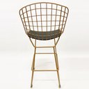 Ver imagem 4 de Banqueta Alta para Cozinha Bertoia cor Dourado fosco assento preto - Poltronas do Sul