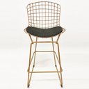 Ver imagem 2 de Banqueta Alta para Cozinha Bertoia cor Dourado fosco assento preto - Poltronas do Sul