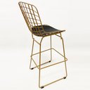 Ver imagem 3 de Banqueta Alta para Cozinha Bertoia cor Dourado fosco assento preto - Poltronas do Sul