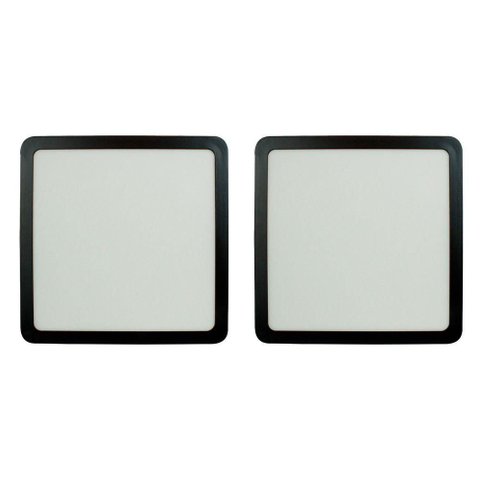 Kit 2 Painel Led 27,7x27,7 Quadrado Preto Sobrepor 24w 4000kfoxlux
