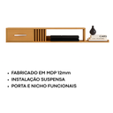 Ver imagem 4 de Rack Suspenso Mdp 97cm para Sala de Estar e Quarto Mônaco - Jm3 Móveis:freijó