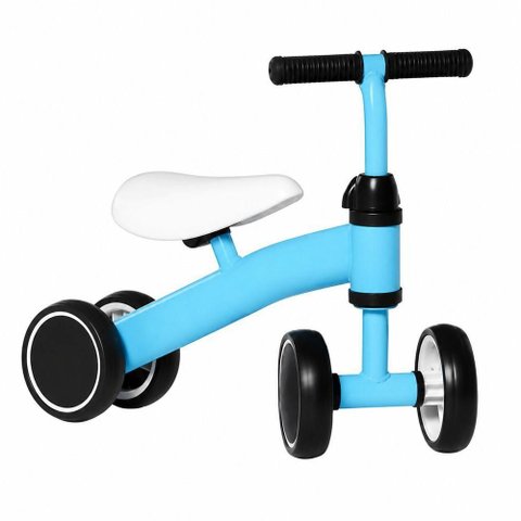 Bicicleta de Equilíbrio Infantil 4 Rodas sem Pedal Azul Bebê 1 a 3 Anos Utimix