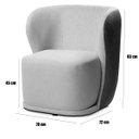 Ver imagem 4 de Kit 2 Poltronas para Sala e Escritório Base Giratória Corven Corino Preto/linho Cinza