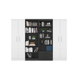 Estante com Livreiro e Multiuso Preto/Branco - FdECOR - 1