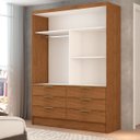 Ver imagem 5 de Guarda-Roupa Solteiro Taylor 2 Portas de Correr 6 Gavetas com Espelho Marrom - Panorama Móveis