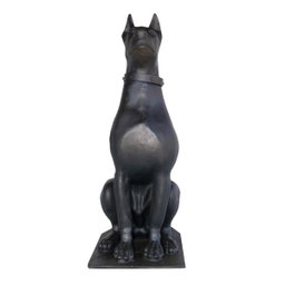Escultura Cachorro Doberman em Ferro Fundido Decoração 90cm Rig Fundidos Ec39rigb - 1