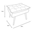 Ver imagem 3 de Puff Opala Pés Palito Veludo Cinza Claro - Kimi Design