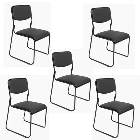 Cadeira Interlocutor Fixa Base Preta W-21 B.hoff - Kit 05