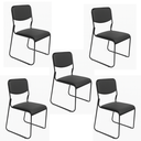 Ver imagem 1 de Cadeira Interlocutor Fixa Base Preta W-21 B.hoff - Kit 05