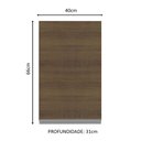 Ver imagem 2 de Armário Aéreo Madesa Acordes 100% MDF 40 cm 1 Porta Branco/Rustic Cor:Branco/Rustic