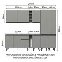 Ver imagem 4 de Armário de Cozinha Completa 260cm Cinza Nice Madesa 05