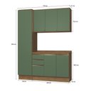 Ver imagem 3 de Armário de Cozinha Compacta 100% Mdf 170cm Nogueira/verde Celeste Kappesberg