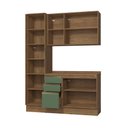 Ver imagem 5 de Armário de Cozinha Compacta 100% Mdf 170cm Nogueira/verde Celeste Kappesberg