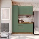 Ver imagem 1 de Armário de Cozinha Compacta 100% Mdf 170cm Nogueira/verde Celeste Kappesberg
