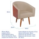 Ver imagem 3 de Poltrona Jade Decorativa Moderna Sala de Estar Quarto Escritório Conforto Corano Nozes e Linho Pés P