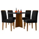 Ver imagem 1 de Mesa de Jantar Anitta 120x80 Cm com Vidro Ype Preto e 4 Cadeiras Ana Veludo Preto – New Ceval