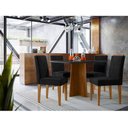 Ver imagem 4 de Mesa de Jantar Anitta 120x80 Cm com Vidro Ype Preto e 4 Cadeiras Ana Veludo Preto – New Ceval