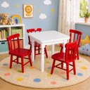 Ver imagem 2 de Conjunto Infantil 60x60 com 4 Cadeiras - Vermelho - Jm Móveis