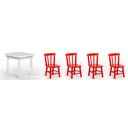 Ver imagem 1 de Conjunto Infantil 60x60 com 4 Cadeiras - Vermelho - Jm Móveis