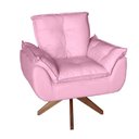 Ver imagem 1 de Poltrona/cadeira Decorativa Glamour Opala com Base Giratória 30cm em Madeira Rosê